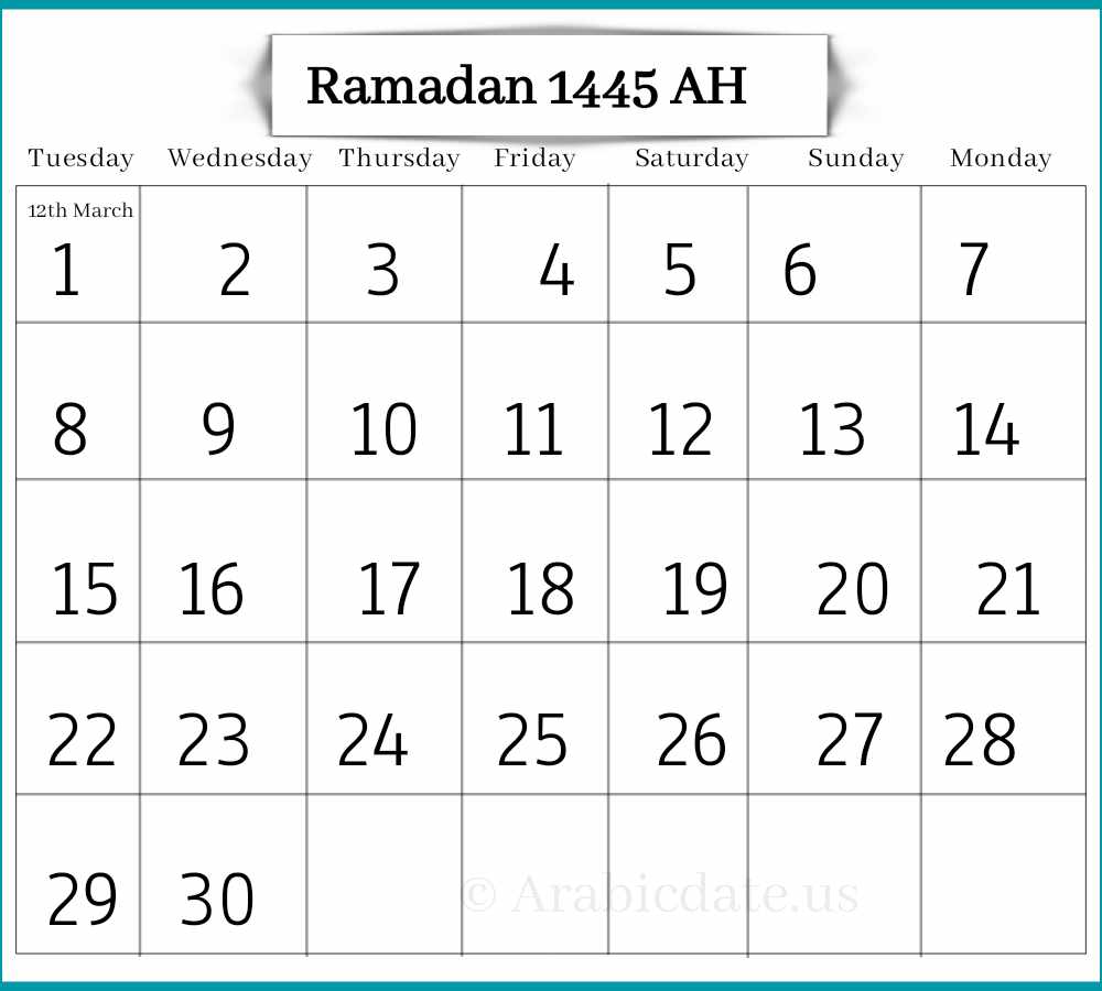 Ramadan 1445 USA 